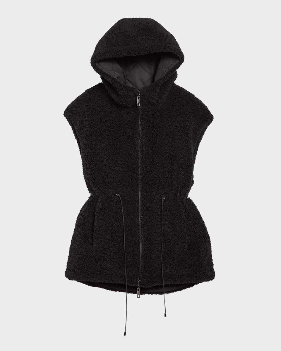 The Nell Hooded Quilted Sherpa Vest